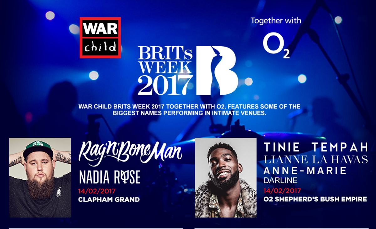 BRITs Week With War Child Together With O2 Announce 2017 Charity Fundraising Total