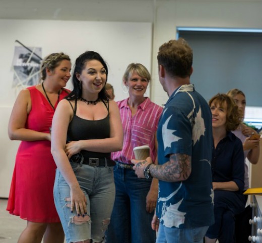 (left to right) Claire Gildersleve, Jozephene Summers, Alice Everest, Danny Jones & Clodagh Croghan in a Visual Arts & Design Classroom.