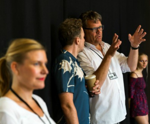 (left to right) Alexa Cruickshank, Danny Jones, Stuart Worden & Cherry West observing the Community Arts Practice class.