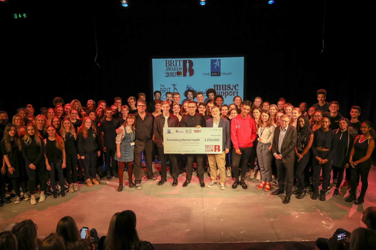 The BRIT Awards with Mastercard presents £250,000 to Mind, BRIT School & Music Support to fund mental health education