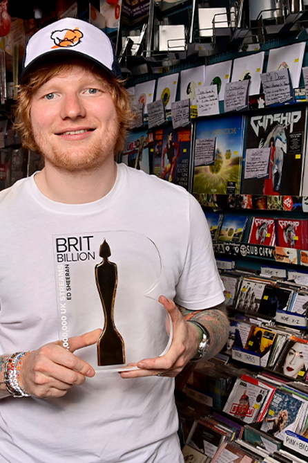Ed Sheeran becomes the first British artist to receive a BRIT Billion Award for 10 Billion UK streams
