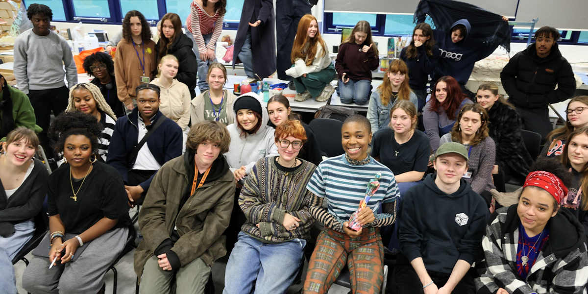 BRITs 2024 award designer Rachel Jones visits The BRIT School