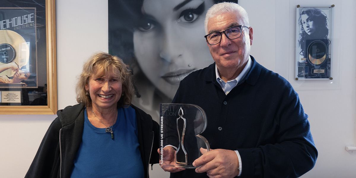 Amy Winehouse’s parents receive BRIT Billion Award, on behalf of their daughter, in celebration of Amy’s music reaching one Billion UK streams